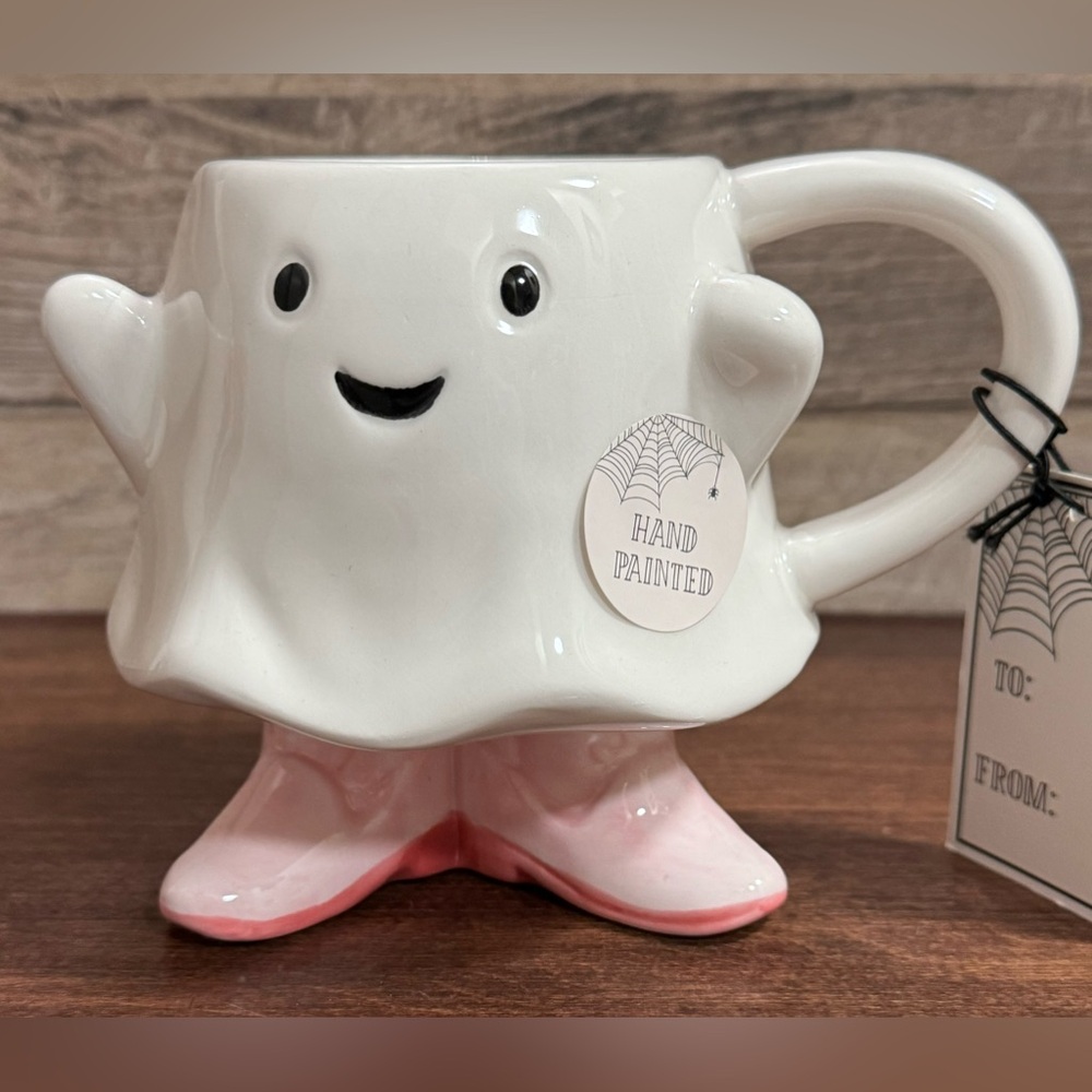 Super cute 🥰 Halloween Ghost 👻 Mug with Pink cowgirl boots 👢 - New
